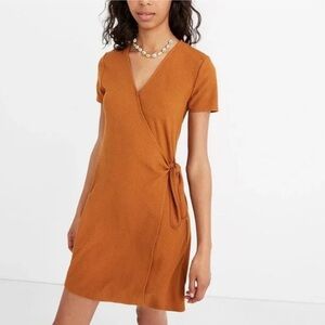 Madewell Texture & Thread Short-Sleeve Side-Tie Dress